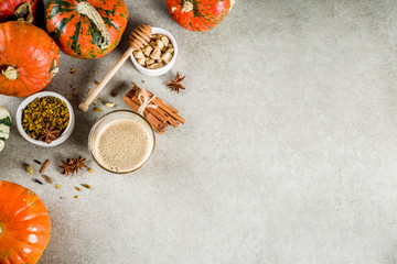 Spicy pumpkin coffee latte