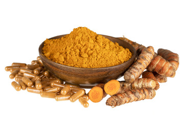 Turmeric Powder, Roots and Capsules