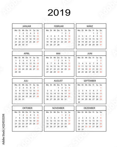 kalender mit wochenangaben 2019  kalender plan