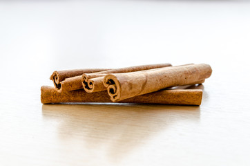 cinnamon on light background