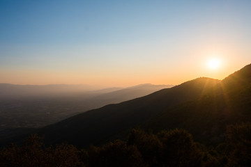 Close of Day over Mountains