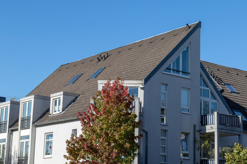 House facade under blue sky 