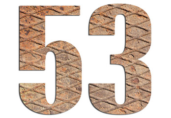 53 – with metal texture on white background