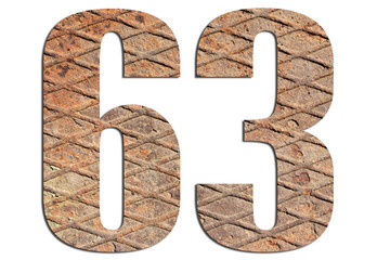 63 – with metal texture on white background