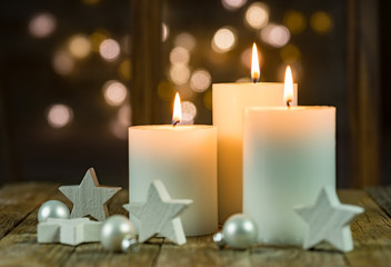 Weihnachten Kerze Advent Stimmung Licht Leuchten weiß Dekoration