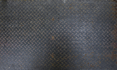 Steel dirty and used checker plate metal sheet. Can be use as background or texture.