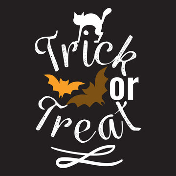 Trick or Treat Happy Halloween logo sign