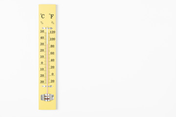 thermometer on white background - obrazy, fototapety, plakaty