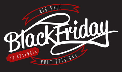 Black Friday big sale lettering logo sign