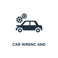 car wrenc and cogwheels icon