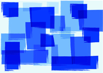 Blue color square blocks geometric on white background