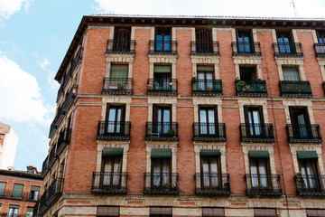 Traditional housing building in Lavapies in Madrid