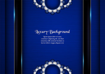 Abstract blue background in premium indian style. Template design for cover, business presentation, web banner, wedding invitation and luxury packaging. Vector illustration with golden border.