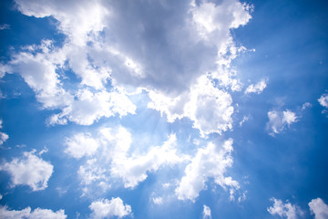 Obraz premium Beautiful Sky and Cloud for use wallpaper or background.blue sky background with tiny clouds.light clouds in the blue sky.