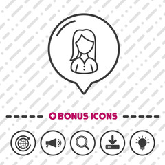 Female People Icon thin line Bonus Icons. Eps10 Vector.