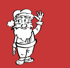 Kerstman zwaait