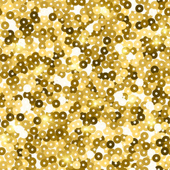 Glitter seamless texture. Admirable gold particles. Endless pattern made of sparkling sequins. Beaut