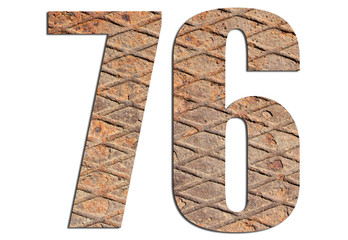 76 – with metal texture on white background
