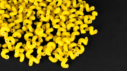 Isolated pasta on a black backround