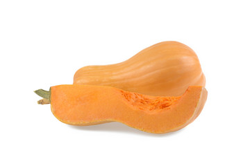 pumpkin chopped slices isolated on white background