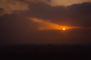 Foggy sunrise in Egypt