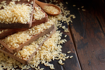 Parboiled rice close up