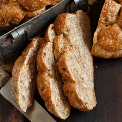 Whole wheat bread on a Wooden Table