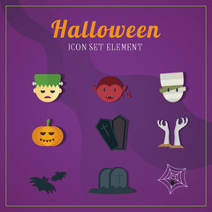 Halloween icon illustrations element set two