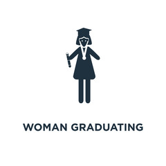 woman graduating icon