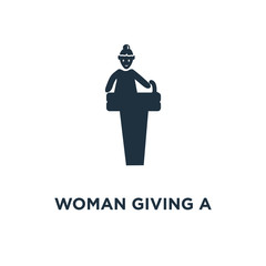 woman giving a speech icon