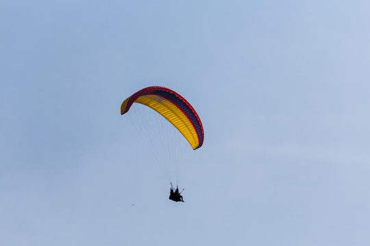 varicoloured paraplane fly in a sky