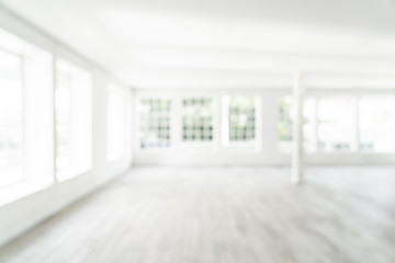 abstract blur empty room with glass window