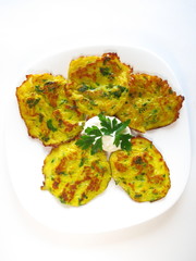 Pancakes from zucchini