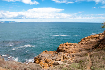 Fototapeta na wymiar Breathtaking landscape along Costa Brava in Catalonia Spain