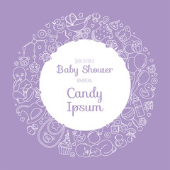 Cute baby shower invitation card for newborn boy girl party