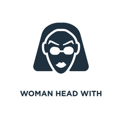 woman head with glasses icon