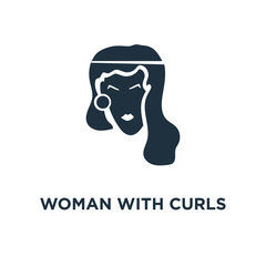 woman with curls icon