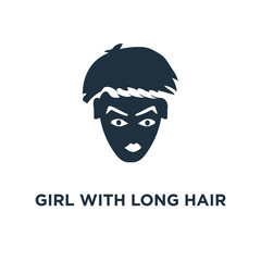 girl with long hair icon