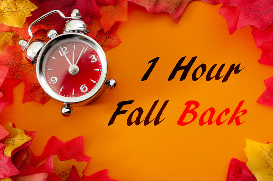 Daylight Saving Time ends concept. Web Banner Reminder with fall backward  time. Vector illustration with clocks turning to an hour back Stock Vector  Image & Art - Alamy