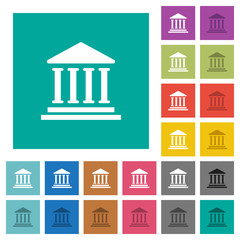 Fototapeta premium Bank office building square flat multi colored icons