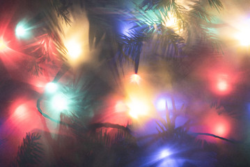 Obraz na płótnie Canvas Abstract Christmas ornaments with garland