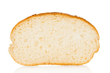 Slice of bread isolated on white background