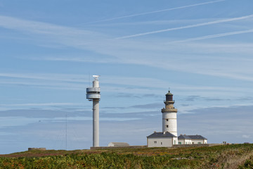 Le Stiff semaphore and lighthouse - Ouessant Island - Finistère, Brittany, France