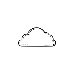 Cloud hand drawn outline doodle icon. Cloud computing and technology, database and storage, download concept. Vector sketch illustration for print, web, mobile and infographics on white background.