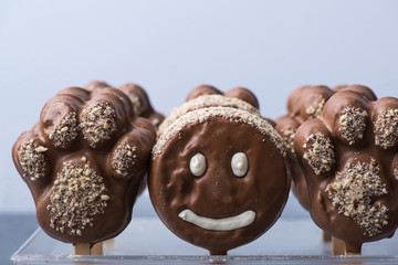 chocolate face shape smiley face cookie