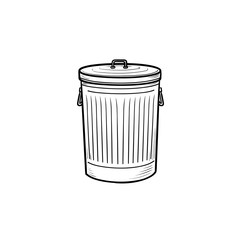 Trash bin hand drawn outline doodle icon