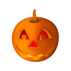 Isolated pumpkin on white background. Illustration with pumpkin