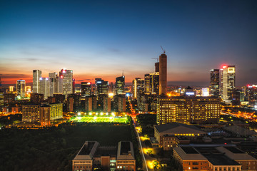 Obraz na płótnie Canvas Morden cityscape, business center, in Nanjing, China