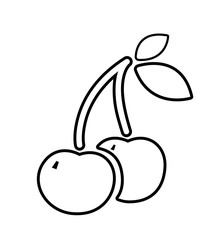 Cherry line icon pictogram linear outline sign isolated vector illustration