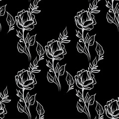 Lace elegant vintage floral pattern with flowers